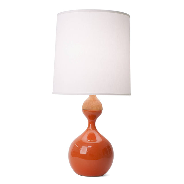 Fire orange ceramic Kuni Juu table lamp, J Schatz.