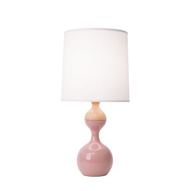 Pink ceramic Kuni Juu table lamp, J Schatz.