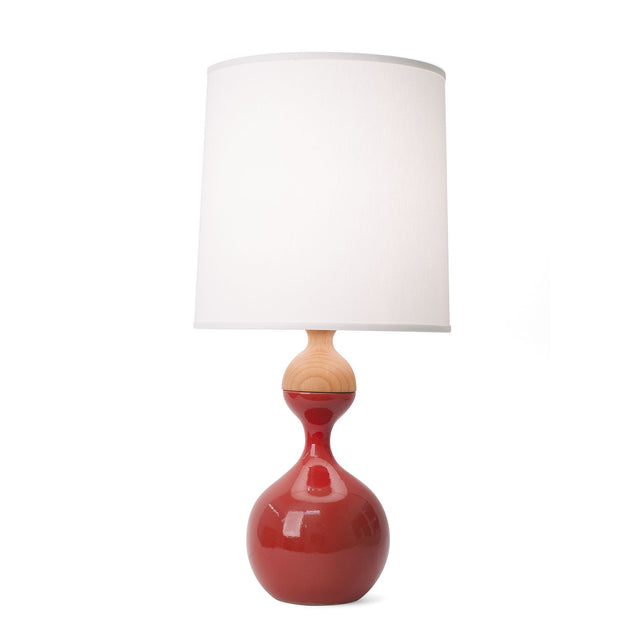Sumac red ceramic Kuni Juu table lamp, J Schatz.