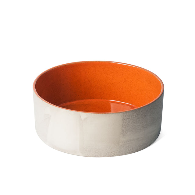 Large Fire Orange Utilità bowl in glazed stoneware, J Schatz