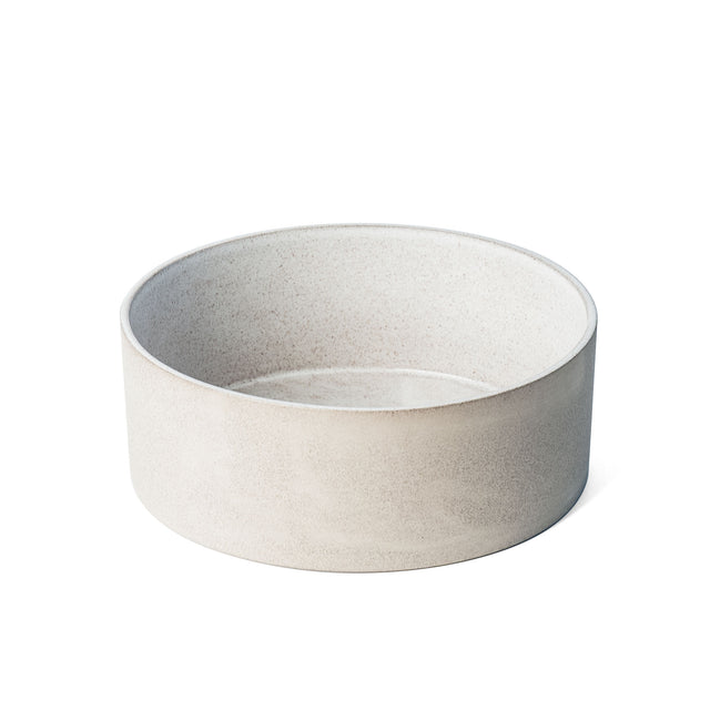Large Bright White Utilità bowl in glazed stoneware, J Schatz
