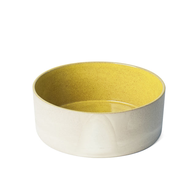 Large Goldenrod Yellow Utilità bowl in glazed stoneware, J Schatz