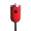 sumac red ceramic Nut bird house on pole, J Schatz