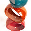 Multicolor Orb Sculpture, detail of glossy stoneware orbs, by Jim Schatz