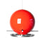 sumac red ceramic Pop bird feeder, J Schatz