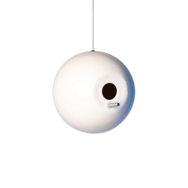 bright white ceramic Pop bird house, J Schatz