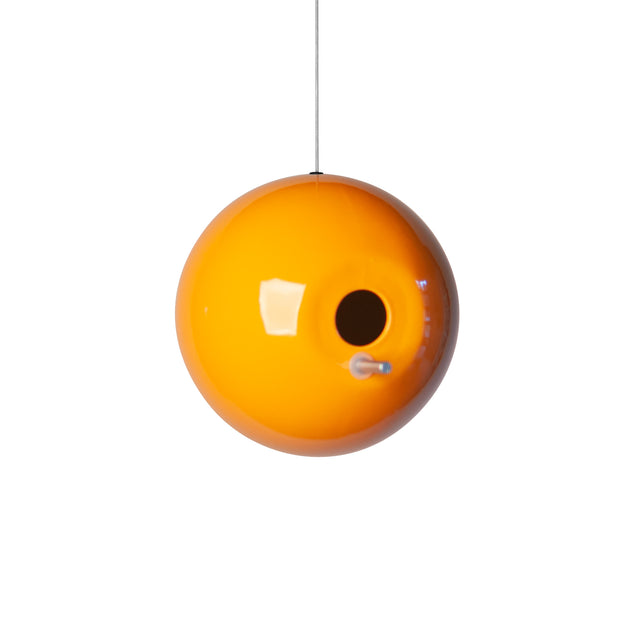 orange peel ceramic Pop bird house, J Schatz