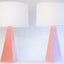Pink ceramic Pyramid table lamp pair, J Schatz.