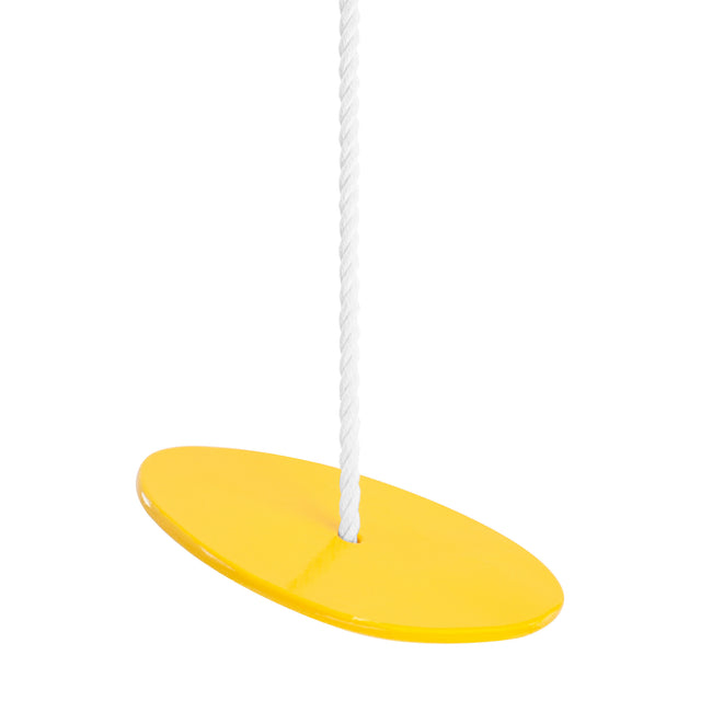 Goldenrod yellow ceramic rope swing, J Schatz