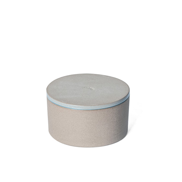 Small Light Aqua Utilità Bowl Undercover with lid on, glazed stoneware, J Schatz