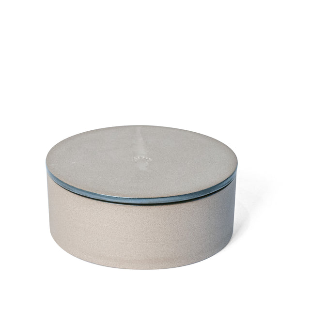 Large Metallic Black Utilità Bowl Undercover with lid on, glazed stoneware, J Schatz