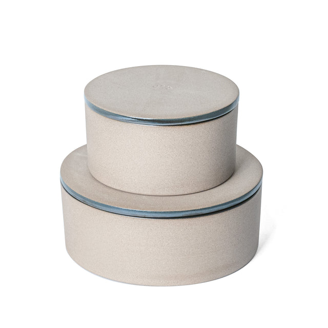 Metallic Black Utilità Bowls Undercover, small and large, lidded stoneware bowls, J Schatz