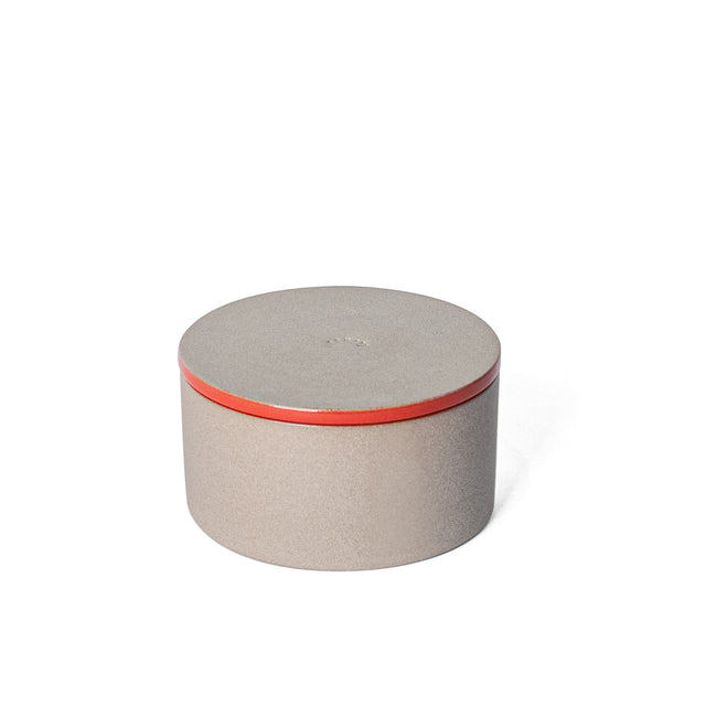 Small Sumac Red Utilità Bowl Undercover with lid on, glazed stoneware, J Schatz