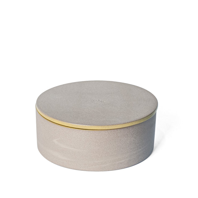 Large Goldenrod Yellow Utilità Bowl Undercover with lid on, glazed stoneware, J Schatz