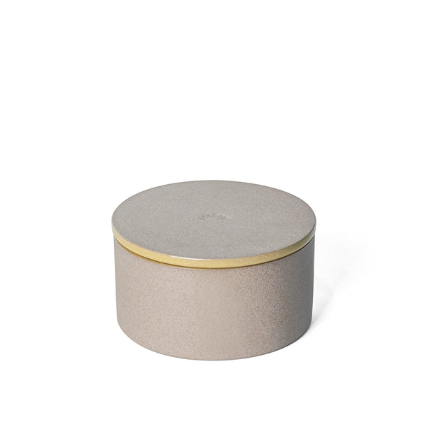 Small Goldenrod Yellow Utilità Bowl Undercover with lid on, glazed stoneware, J Schatz